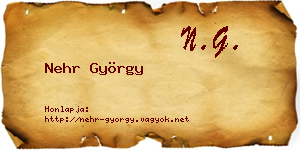 Nehr György névjegykártya